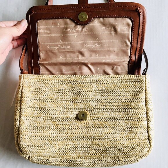 TOMMY BAHAMA Santa Barbara Beaded Straw Crossbody‎ Clutch - Picture 6 of 11